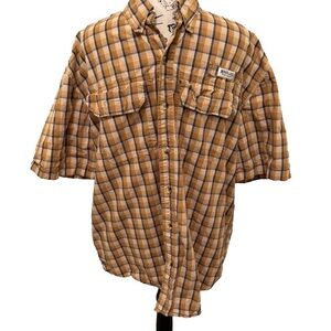Magellan Sportswear Vented Button-Down  Plaid SS Shirt - Men's L